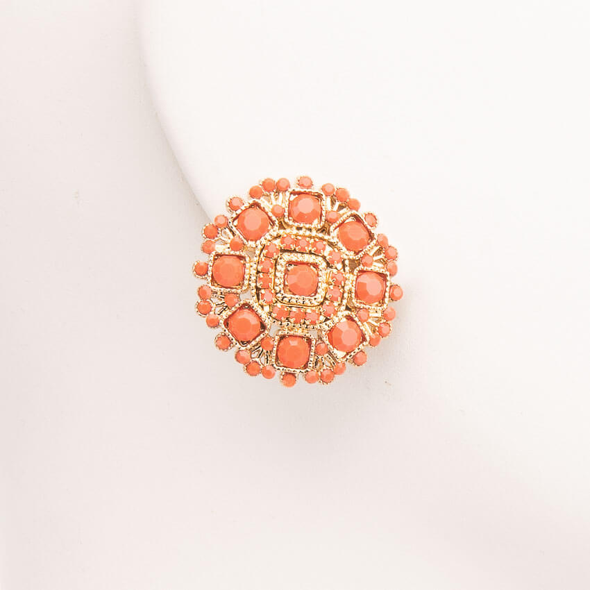 Chic Ad Hoc Orecchini clip oro e corallo