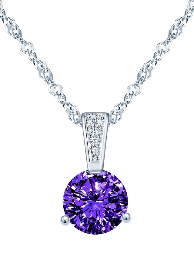 Infinionly Fashion collana argento 925 solitario viola