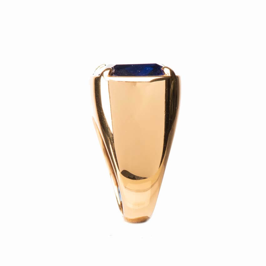 Chic Ad Hoc Anello Pietra Blu Zaffiro Oro Argento