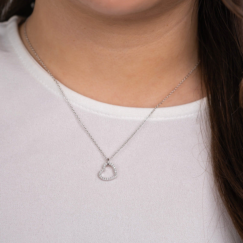 Engelsrufer Collana Argento Cuore Zirconia Bianca 925
