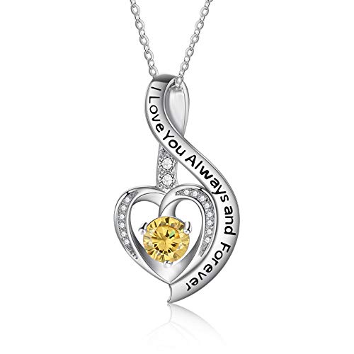 Jessemade Gioielli Collana Cuore Argento 925 con Zirconi Mamma