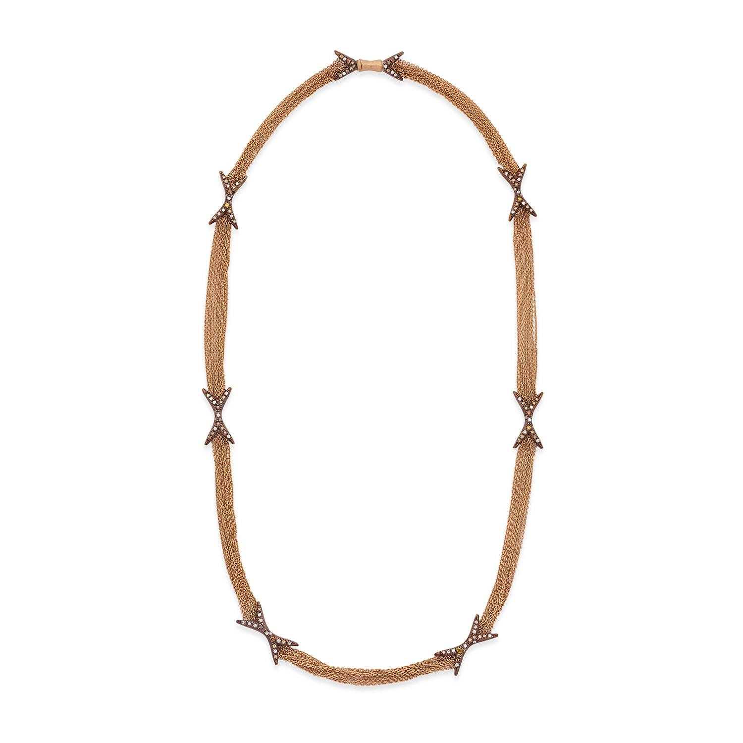 Le Sibille Ganimede collana titanio oro rosa diamanti