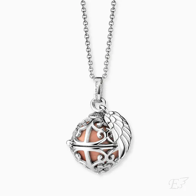 Engelsrufer Collana Argento 925 Sfera Rosé XS con Ala