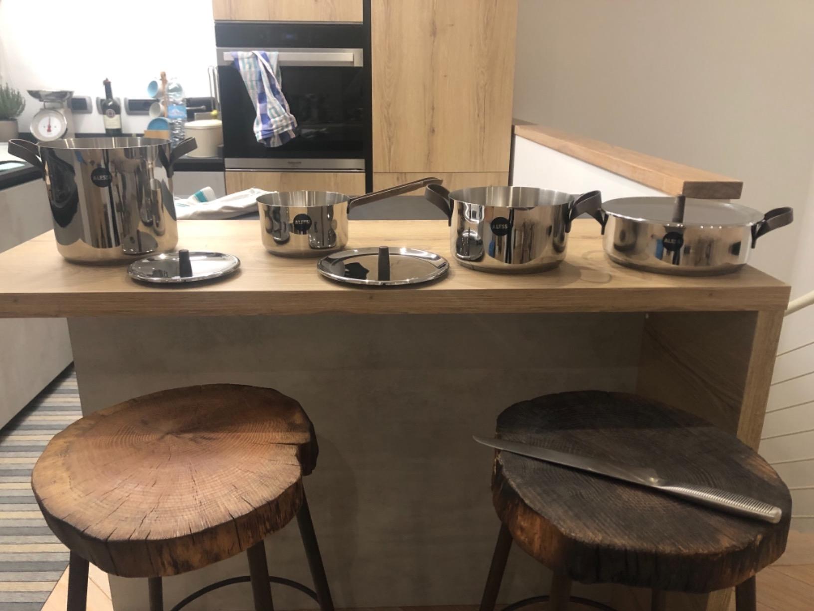 ALESSI Accessori cucina Edo PU100S7 set pentole acciaio 7 pezzi