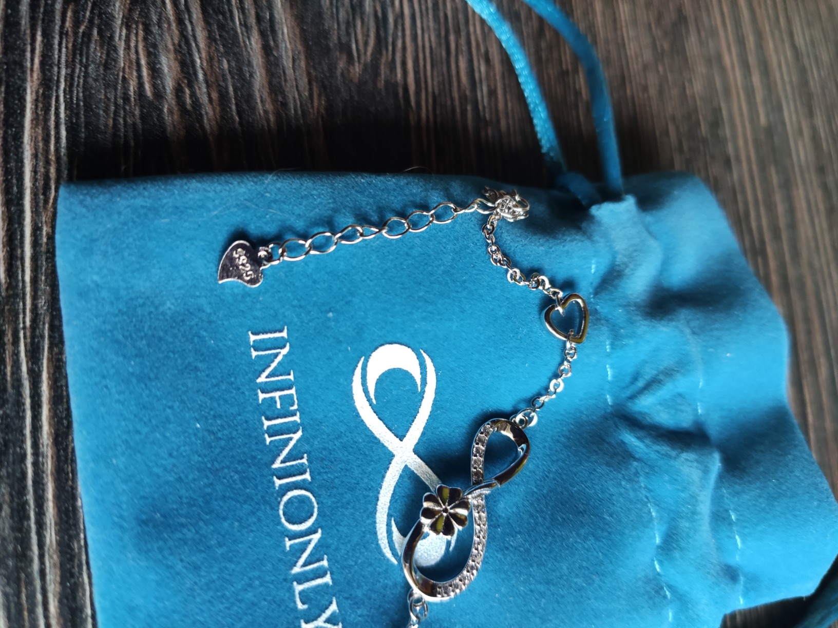 INFINIONLY Fashion Bracciale Infinito Cuore Argento 925