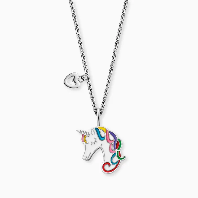 Engelsrufer Kinder collana acciaio unicorno smalto