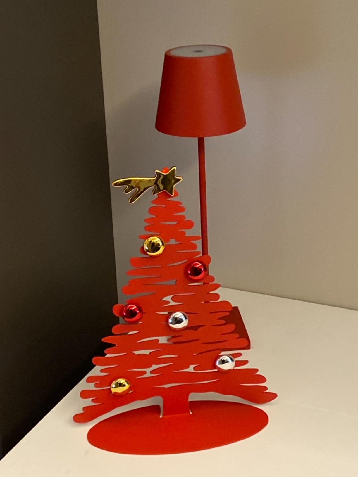 Alessi Bark BM06/30 R Albero Natale Acciaio Rosso 70 cm