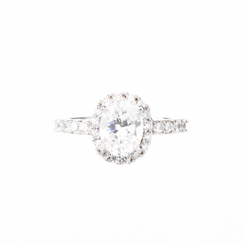 Chic Ad Hoc Anelli Anello in argento pietra ovale