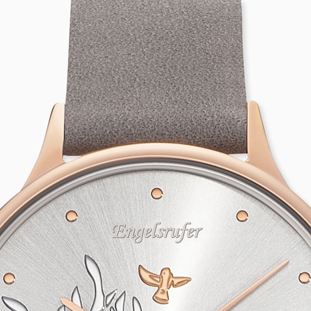 Engelsrufer Uhren Lebensbaum orologio tricolor pelle grigia