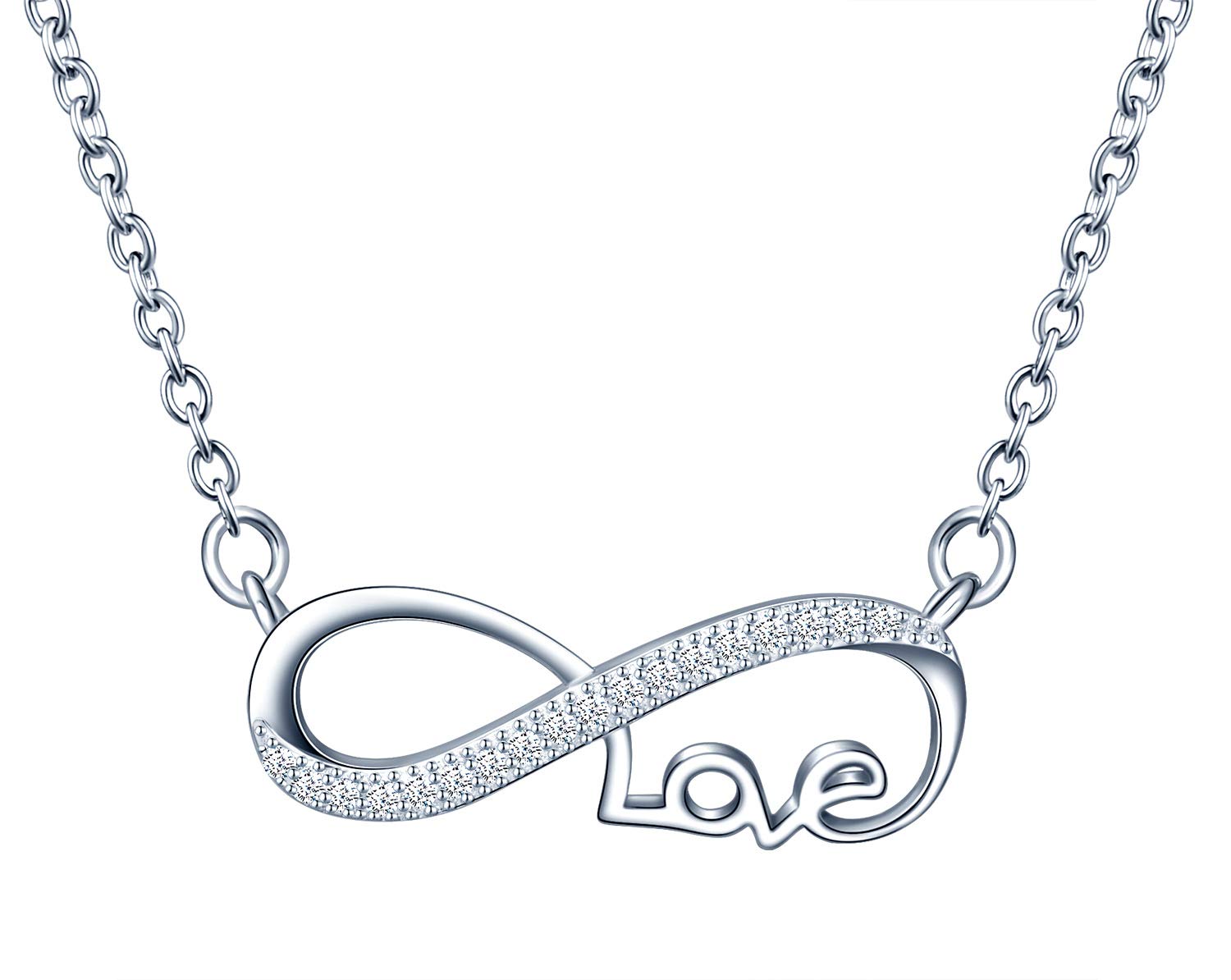 Infinionly Fashion parure collana bracciale love silver 925