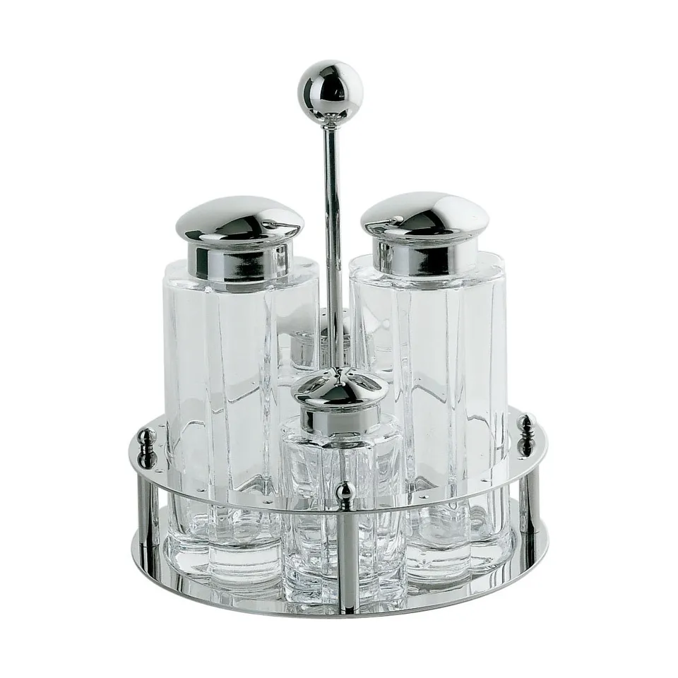 Alessi MG05 servizio olio aceto sale pepe acciaio vetro 20 cl