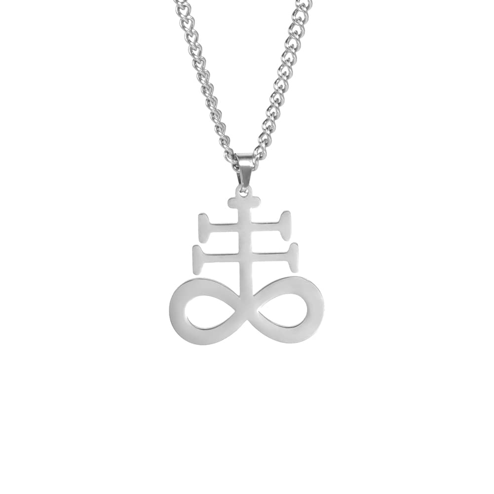 EUEAVAN Necklaces collana croce Leviathan acciaio argento