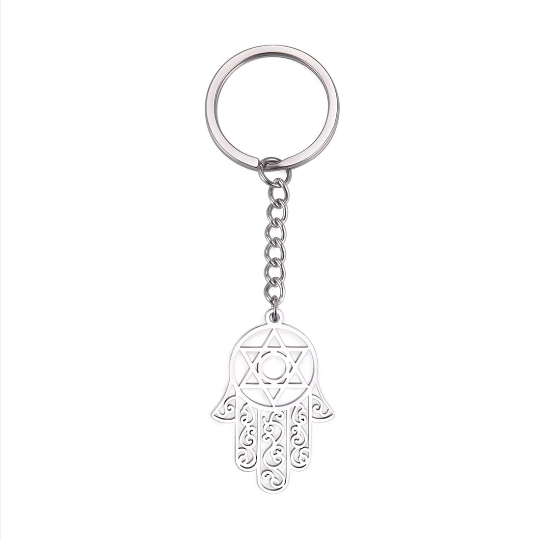 EUEAVAN Keyrings portachiavi hamsa mano fatima argento