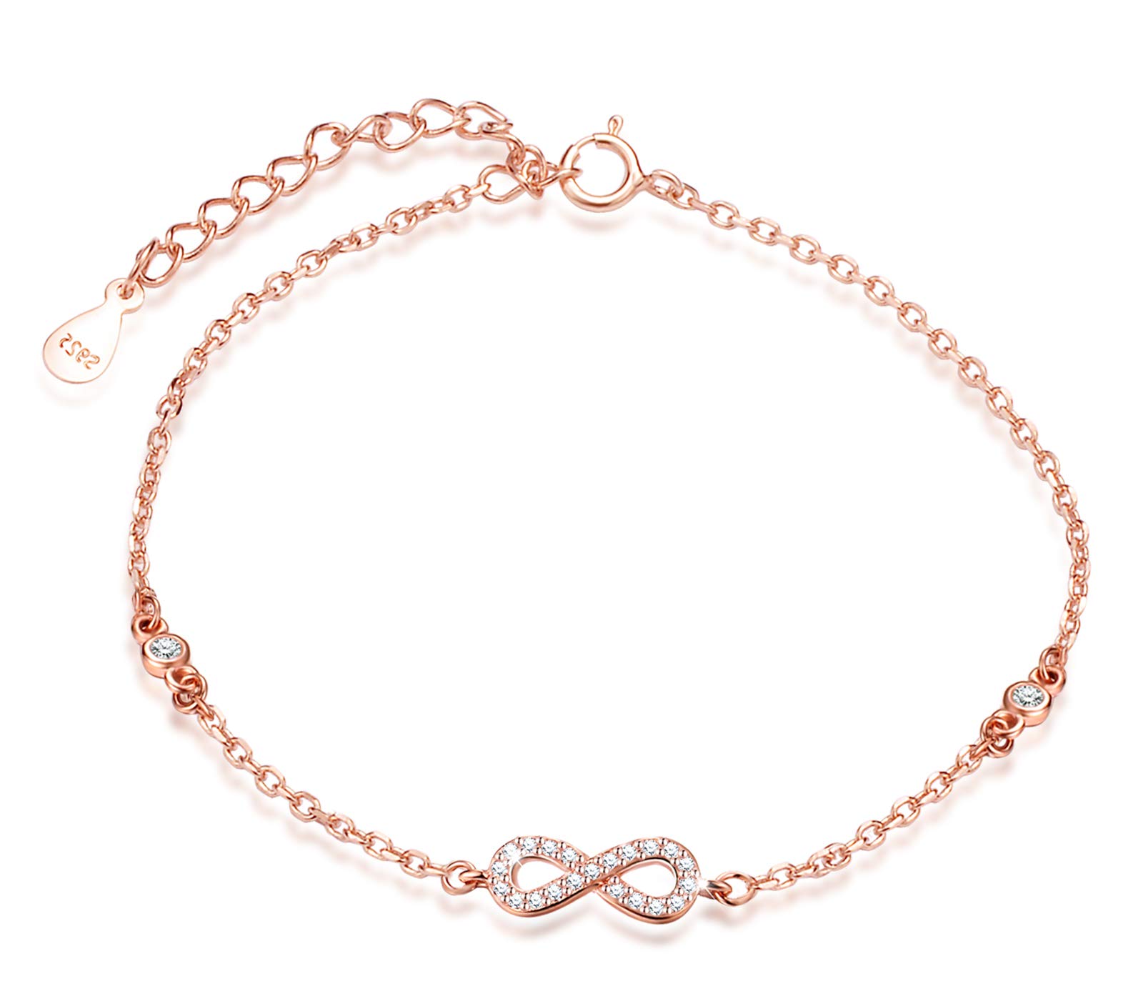Infinionly Fashion Bracciale Infinito Argento Oro Rosa