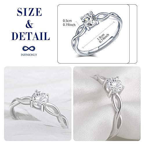 INFINIONLY Fashion Rings anello infinito argento regolabile