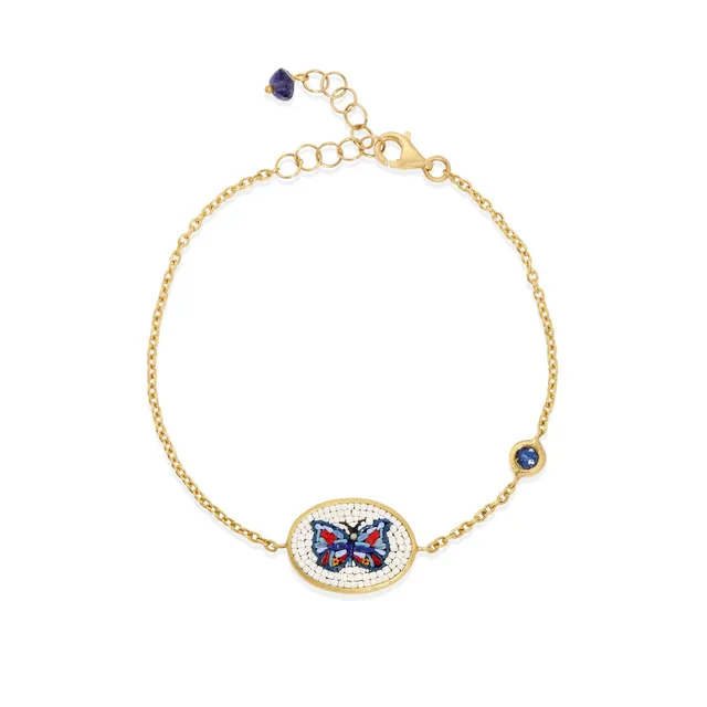 Le Sibille Ottavia bracciale oro giallo 18 kt zaffiri blu