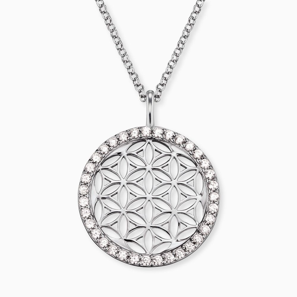 Engelsrufer Lebensblume collana argento fiore multicolor zirconia