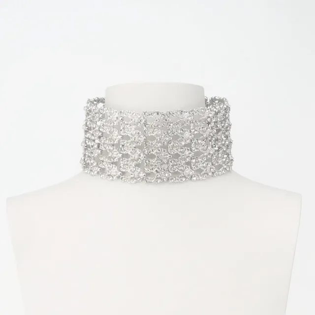 Chic Ad Hoc Collane choker cristallo argento collana