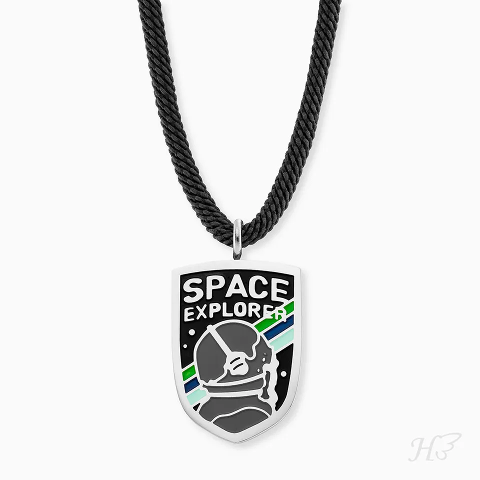 Engelsrufer Kinder Astronaut collana acciaio smalto multicolor 40-48 cm