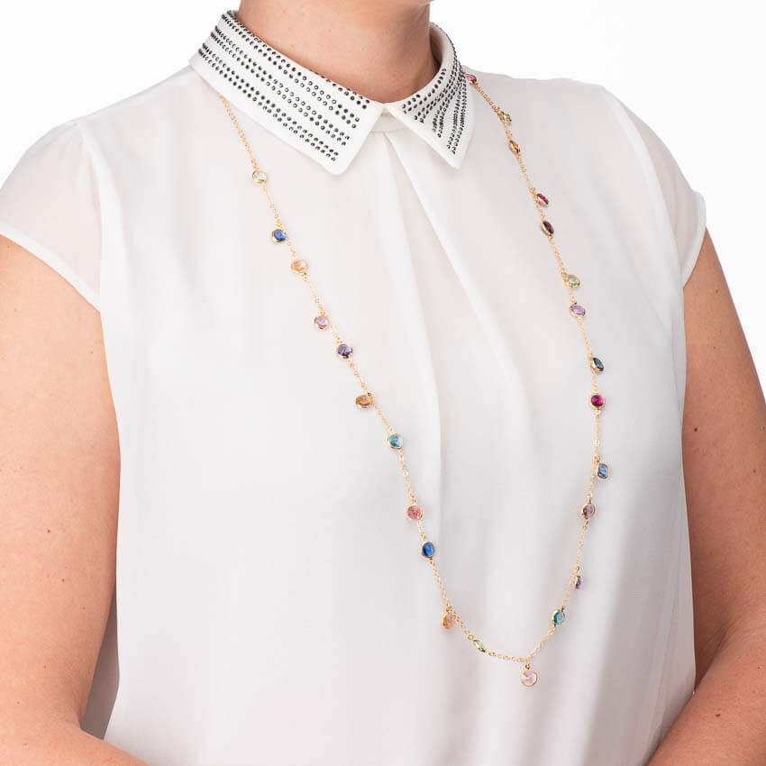 Chic Ad Hoc Collane Lunga placcato oro collana multicolor