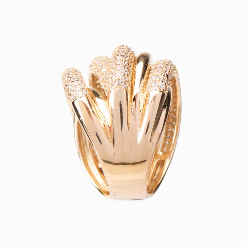Chic Ad Hoc Anelli Anello Argento Fascia Alta Intreccio