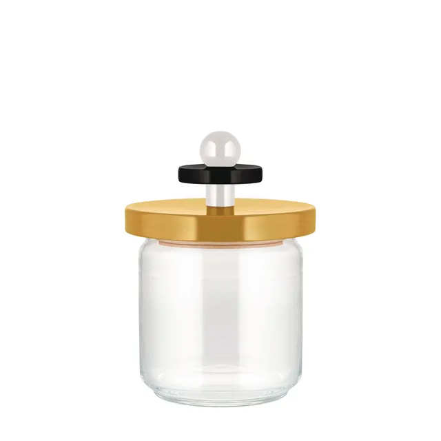 Alessi ES16/75 Mr Sottsass Barattolo Vetro Giallo 12 cm