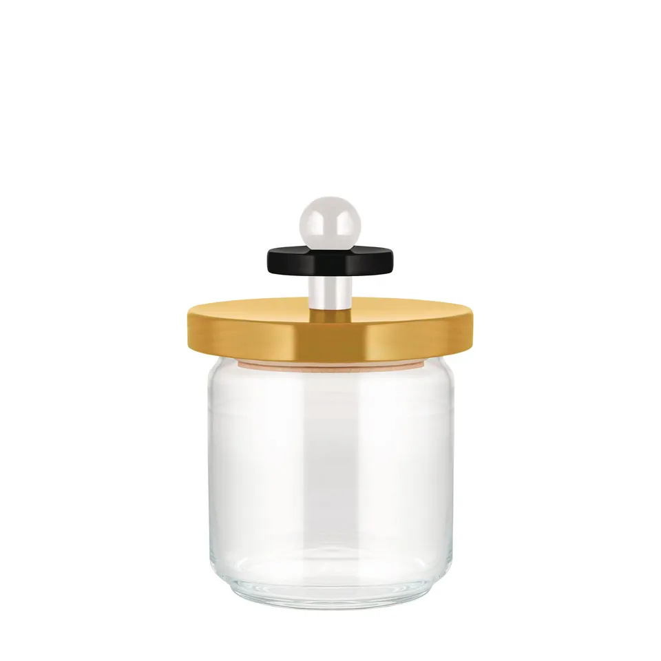 Alessi ES16/75 Mr Sottsass Barattolo Vetro Giallo 12 cm