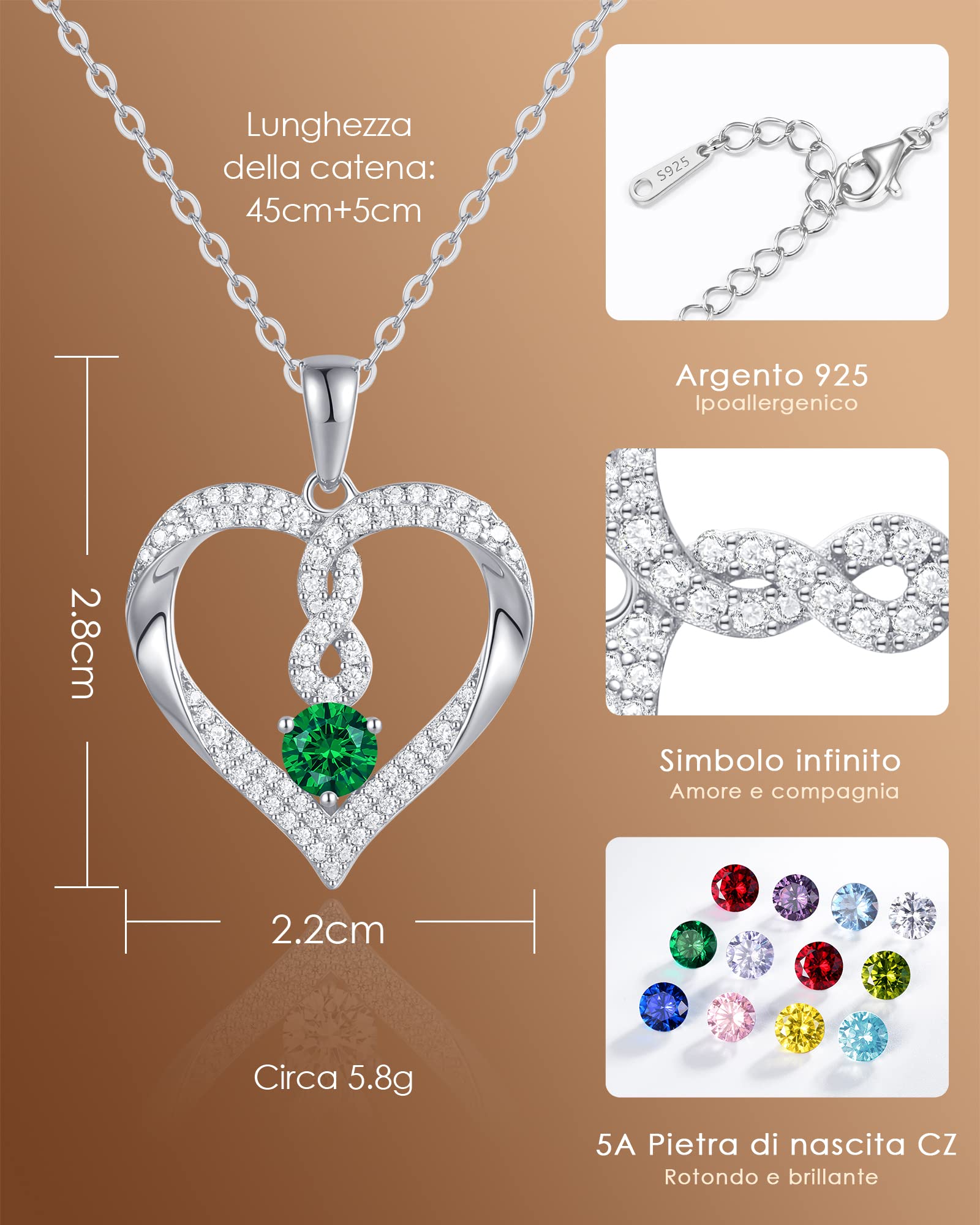 Louisa Secret Necklaces Cuore Infinito collana argento 925
