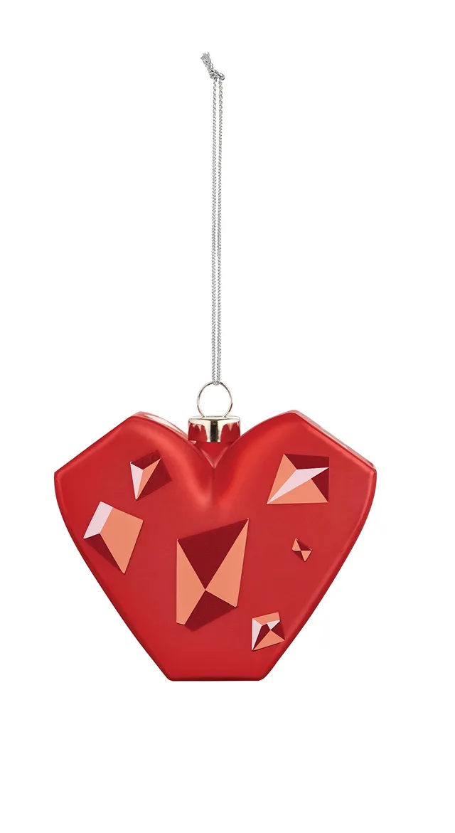 Alessi Amore al Cubo GJ02 18 cuore vetro rosso