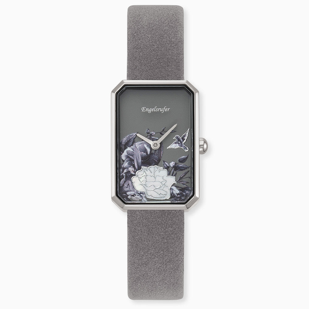 Engelsrufer Blume Orologio Acciaio Cinturino Nubuk Grigio