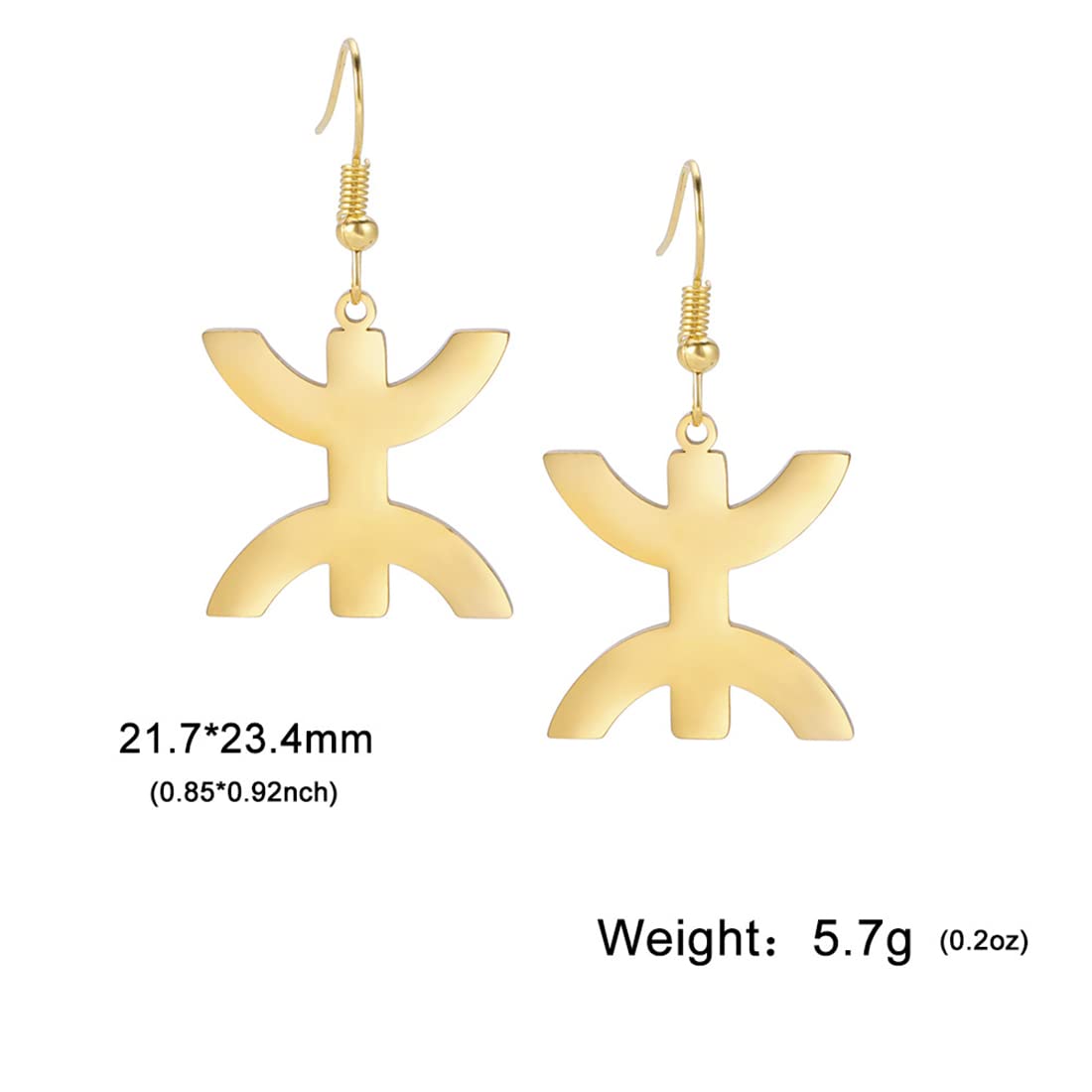 EUEAVAN Earrings orecchini etnici oro simbolo berbero