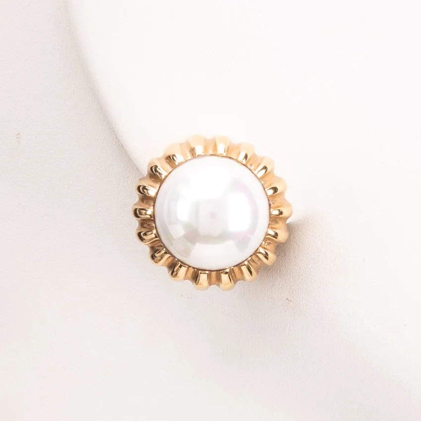 Chic Ad Hoc Orecchini a clip perla oro raggi