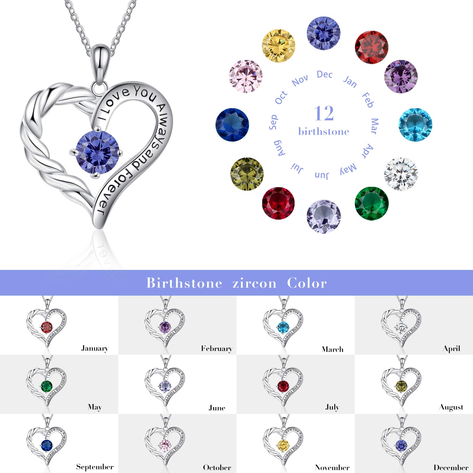 Jessemade Gioielli Collana Cuore Argento 925 Pietra Marzo