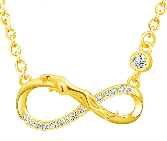 INFINIONLY Fashion Collana oro infinito leopardo zirconi