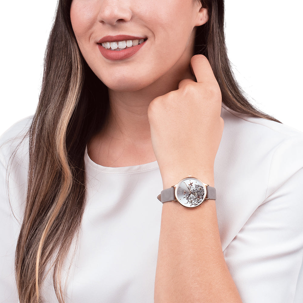 Engelsrufer Uhren Lebensbaum orologio tricolor pelle grigia