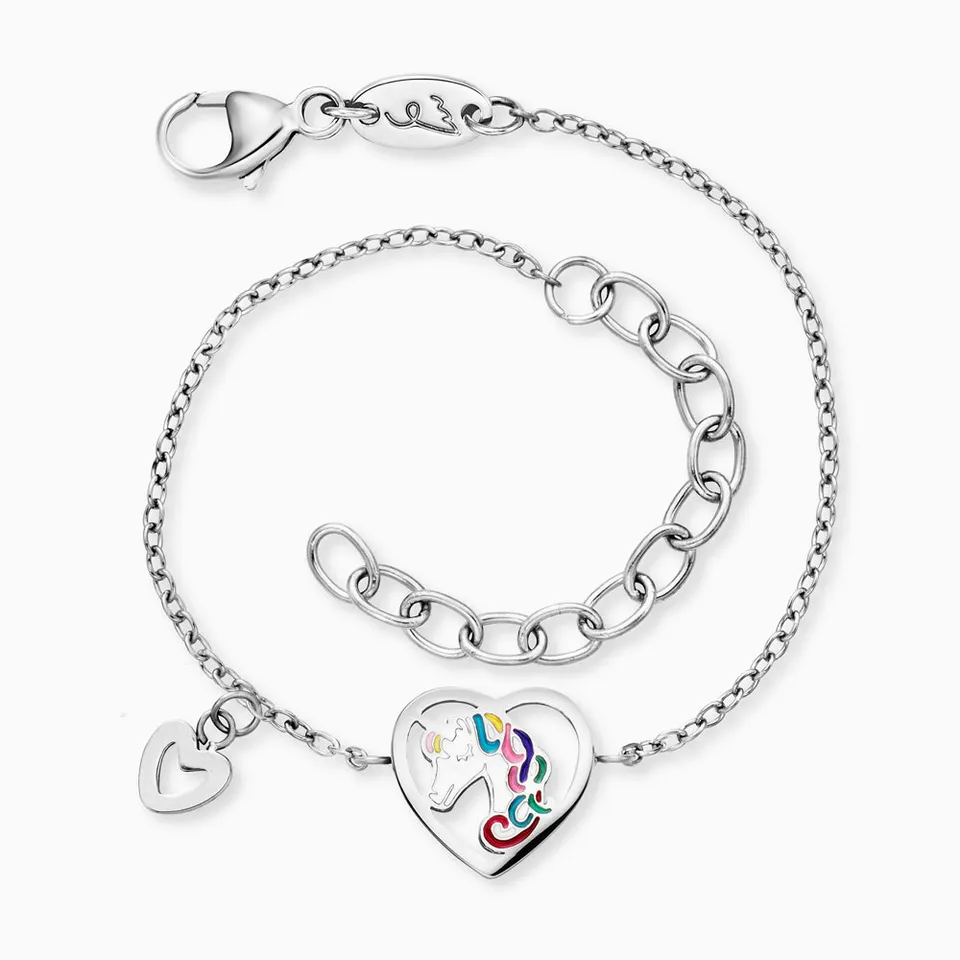 Engelsrufer Kinder bracciale unicorno acciaio smalto bambina