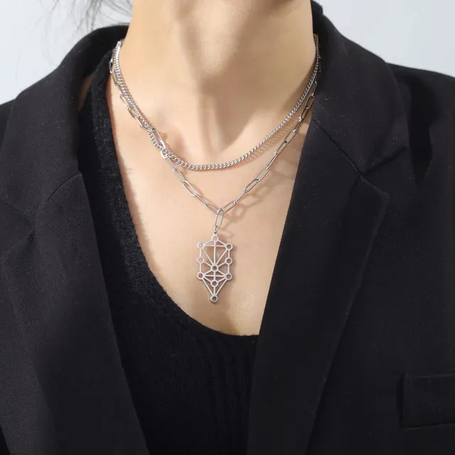 EUEAVAN Collana Albero Vita Acciaio Inox Amuleto Tondo