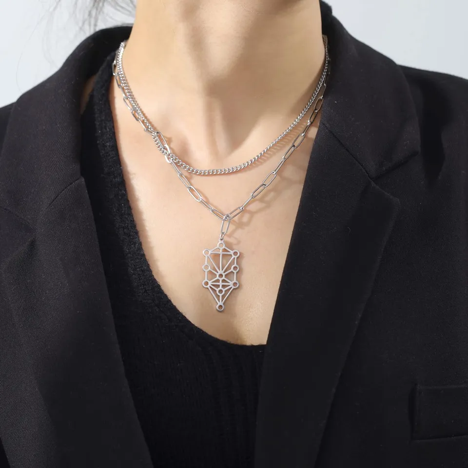 EUEAVAN Collana Albero Vita Acciaio Inox Amuleto Tondo