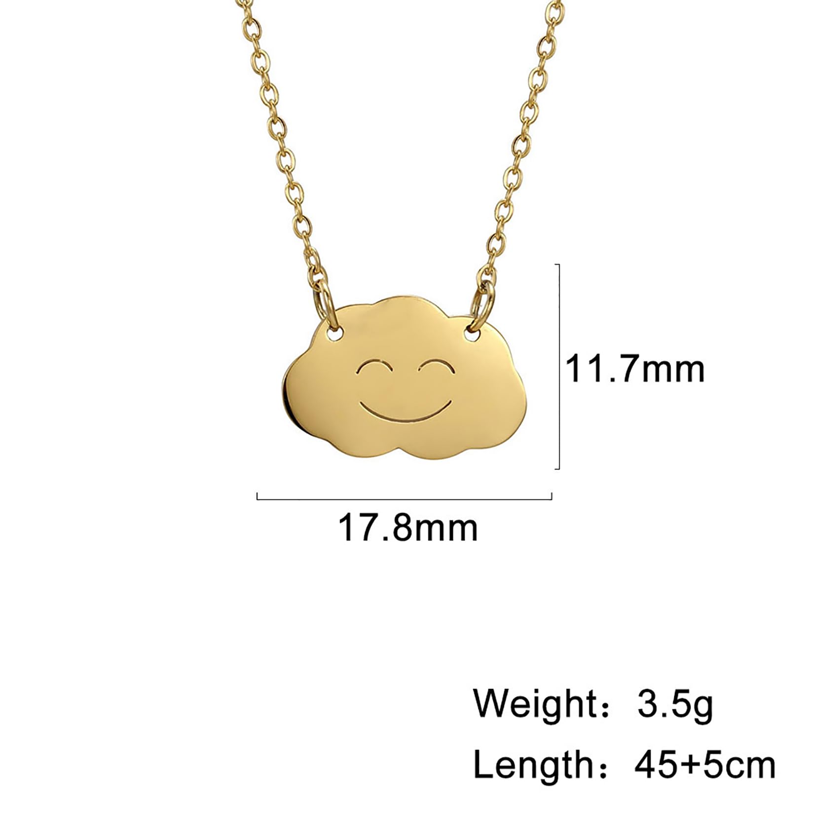 EUEAVAN Necklaces collana nuvola smiley acciaio minimal