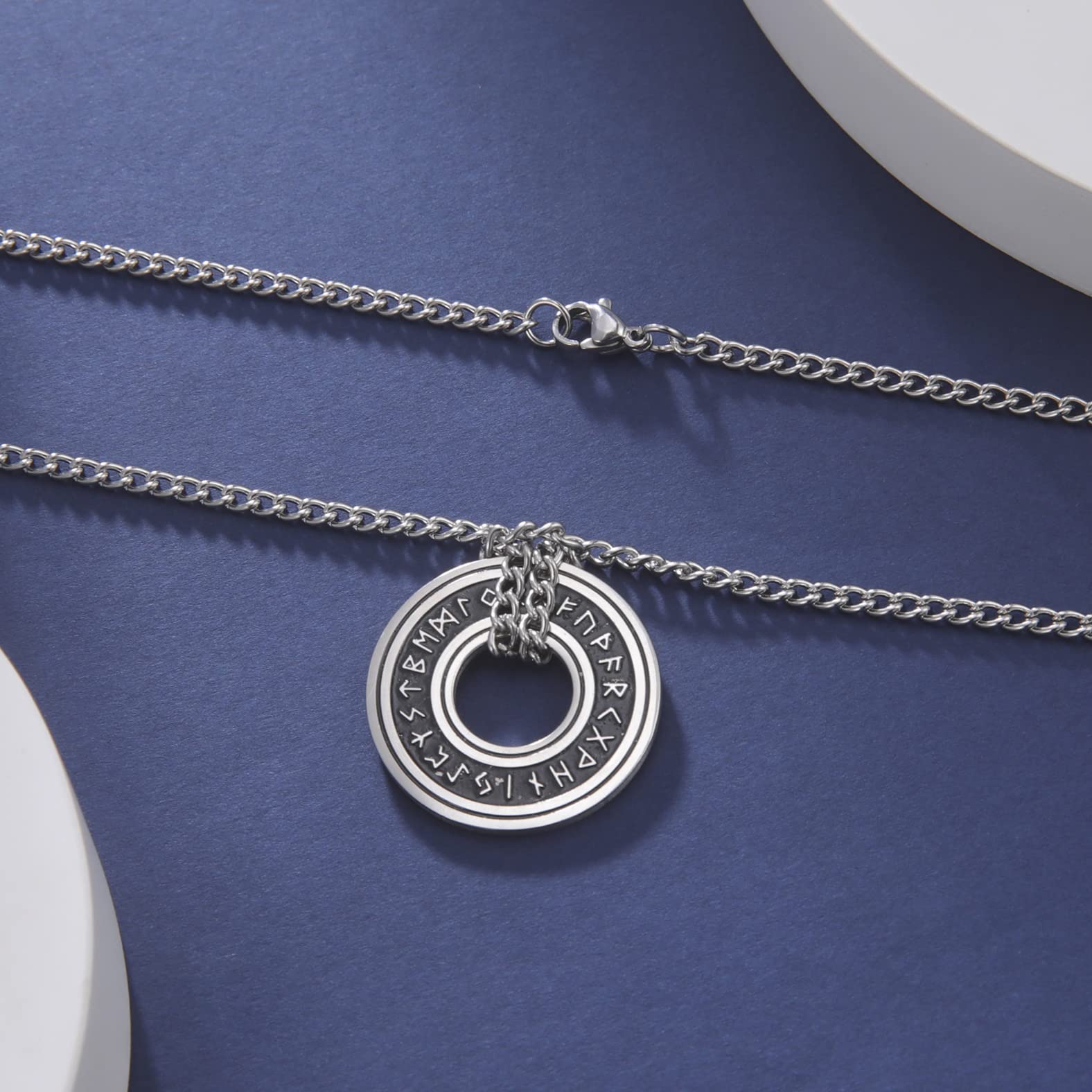 EUEAVAN Necklaces collana runa vichinga trecce argento