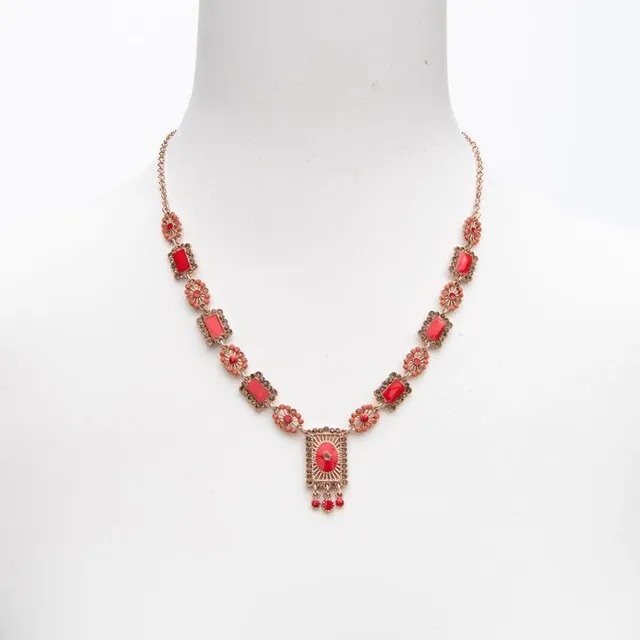 Chic Ad Hoc Collane art deco oro rosa corallo collana