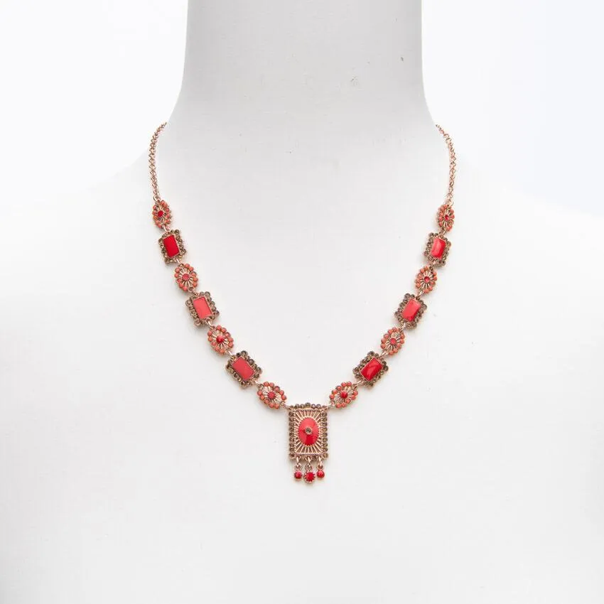Chic Ad Hoc Collane art deco oro rosa corallo collana