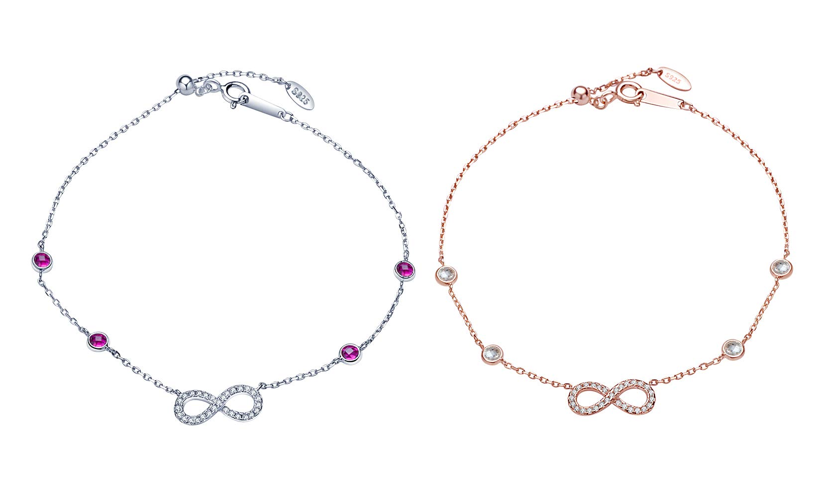 INFINIONLY Fashion Bracciale Infinito Multicolor Argento 925