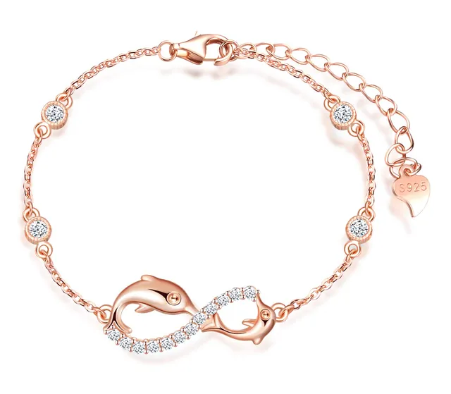 INFINIONLY Fashion Bracelets bracciale delfino argento B-diamante