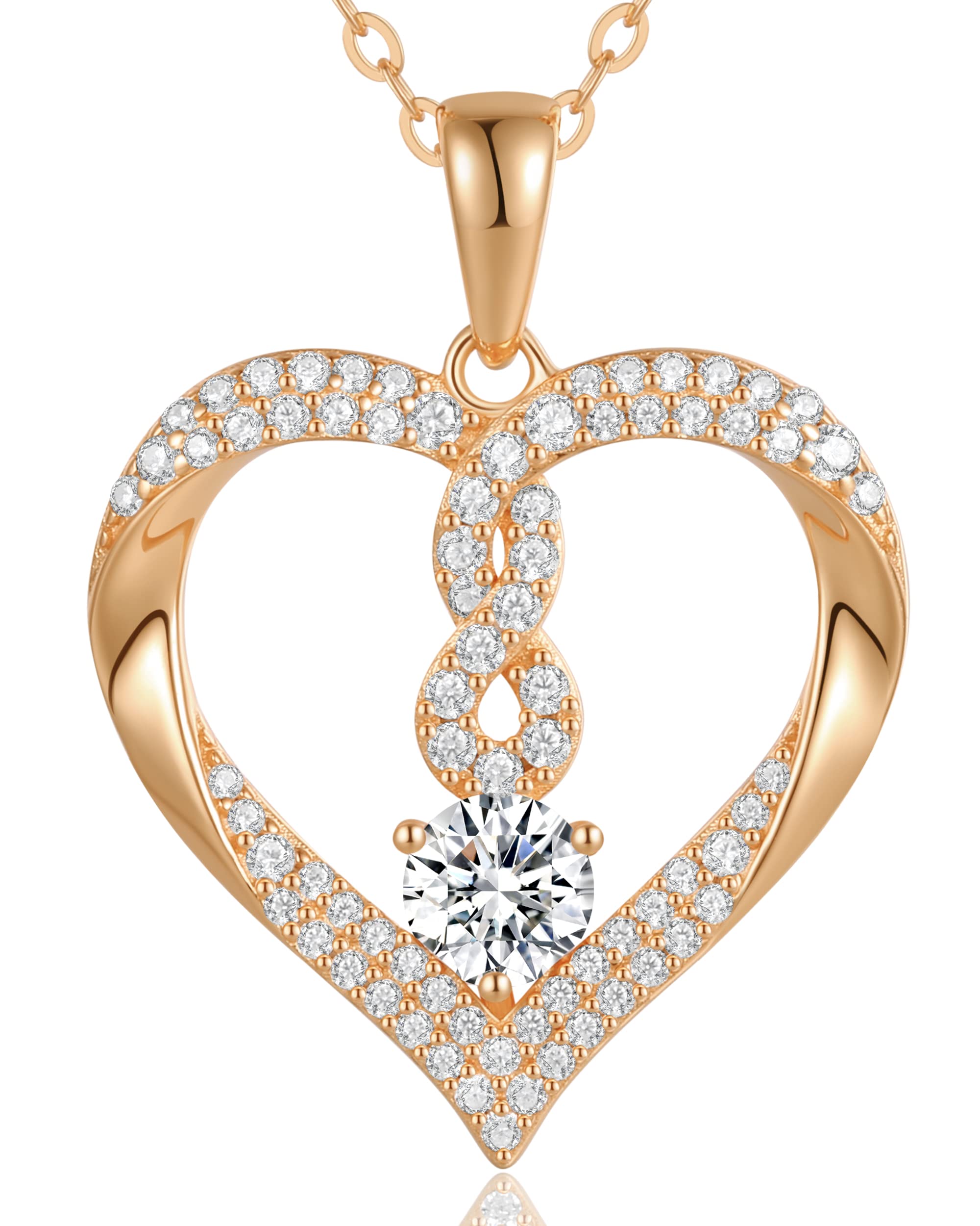 Louisa Secret Cuore Infinito Collana Oro Giallo Zirconia