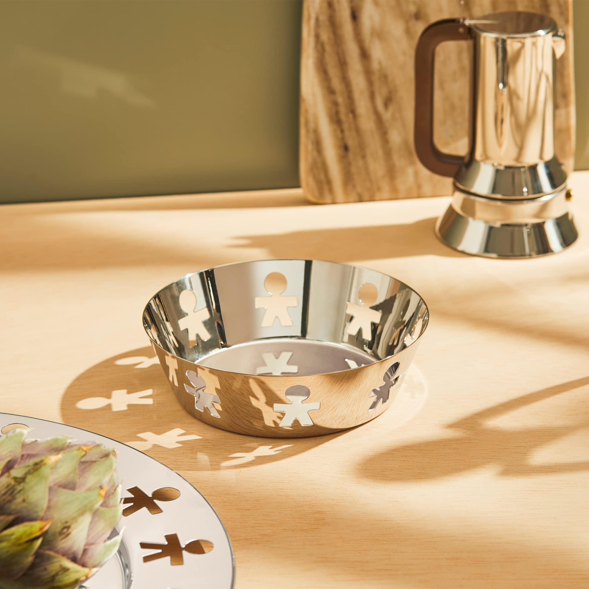 Alessi Girotondo AKK03 Cestino Acciaio Bordo Traforato 18cm