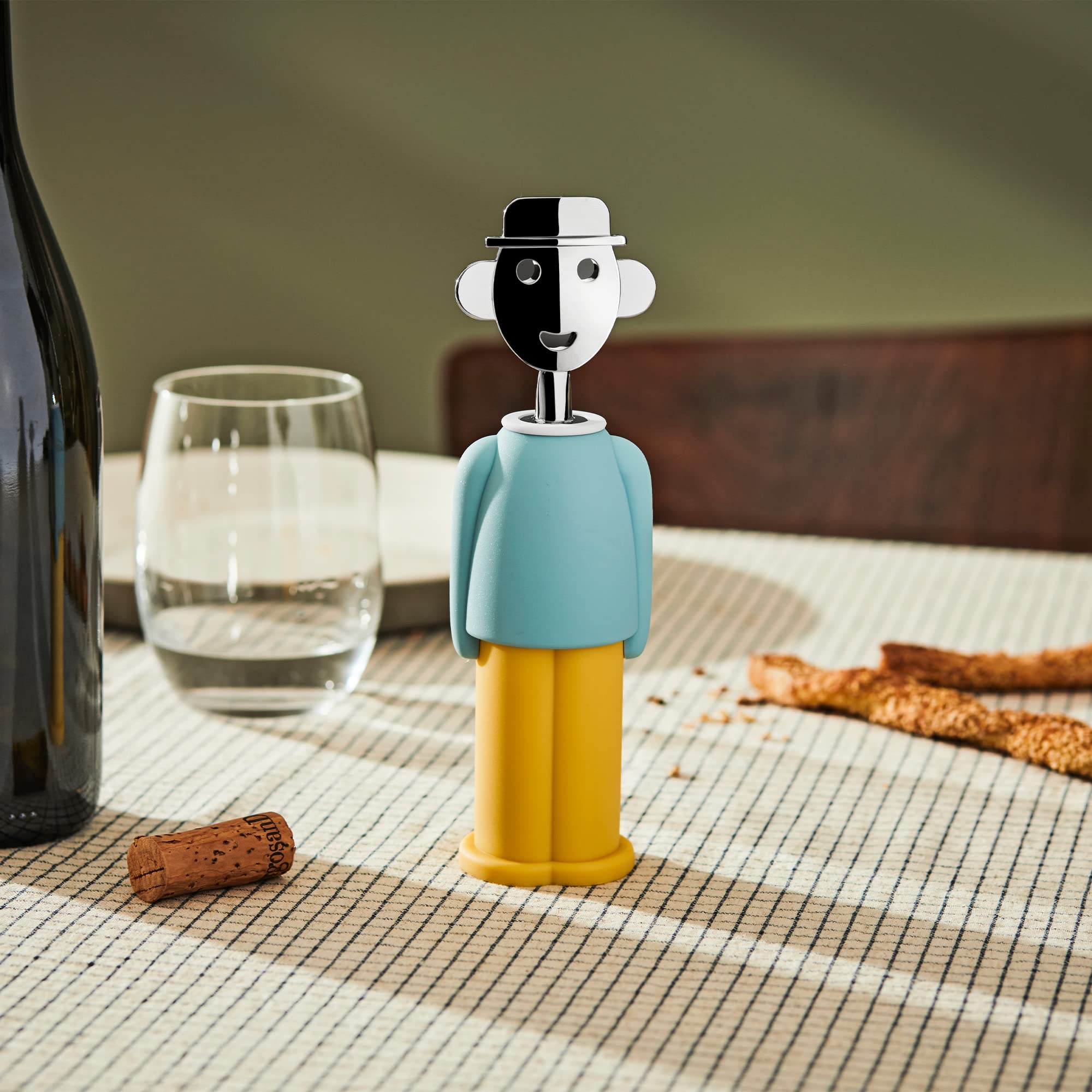 Alessi AAM23 Alessandro Cavatappi Azzurro Giallo 21 cm