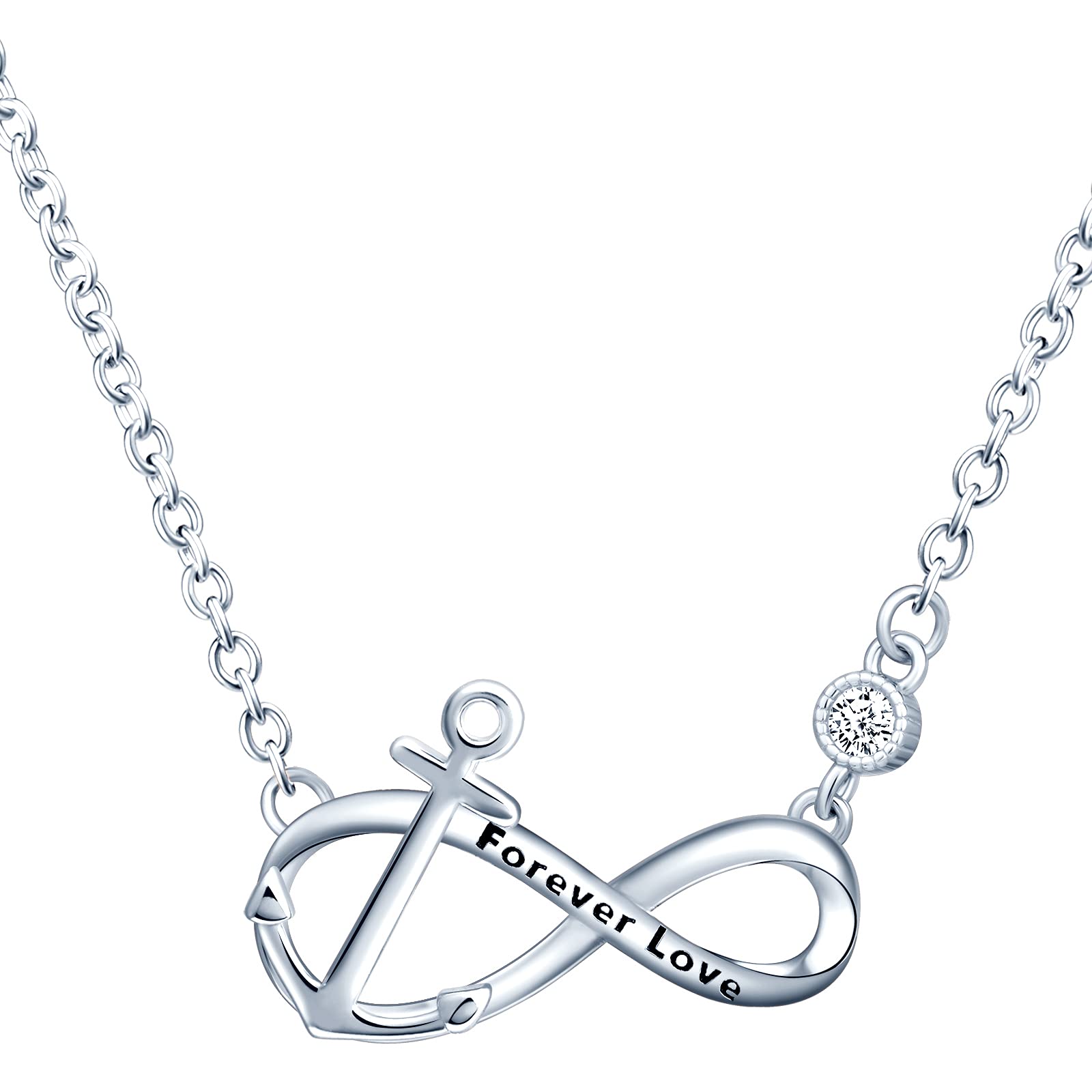 INFINIONLY Collana Infinito Ancora Argento Variante C Collana