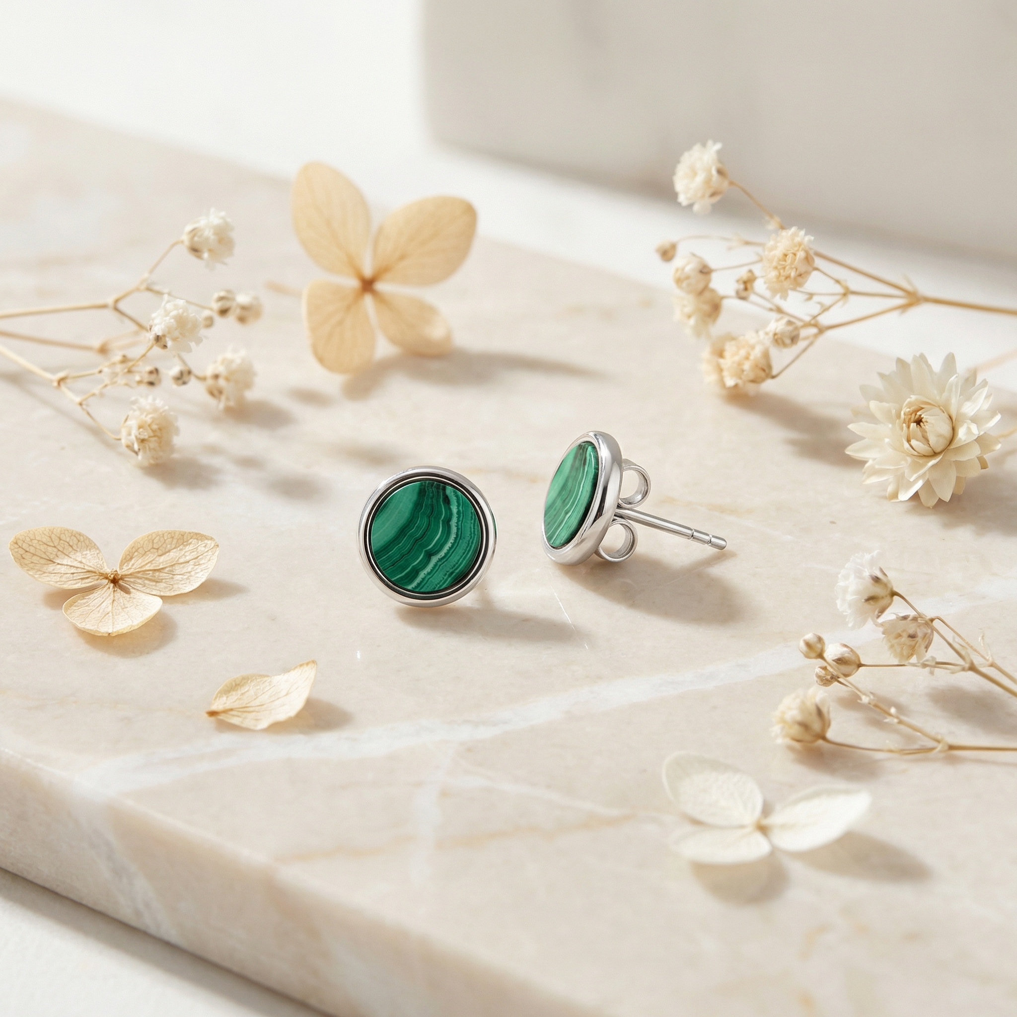 Engelsrufer Powerful Stone orecchini argento malachite