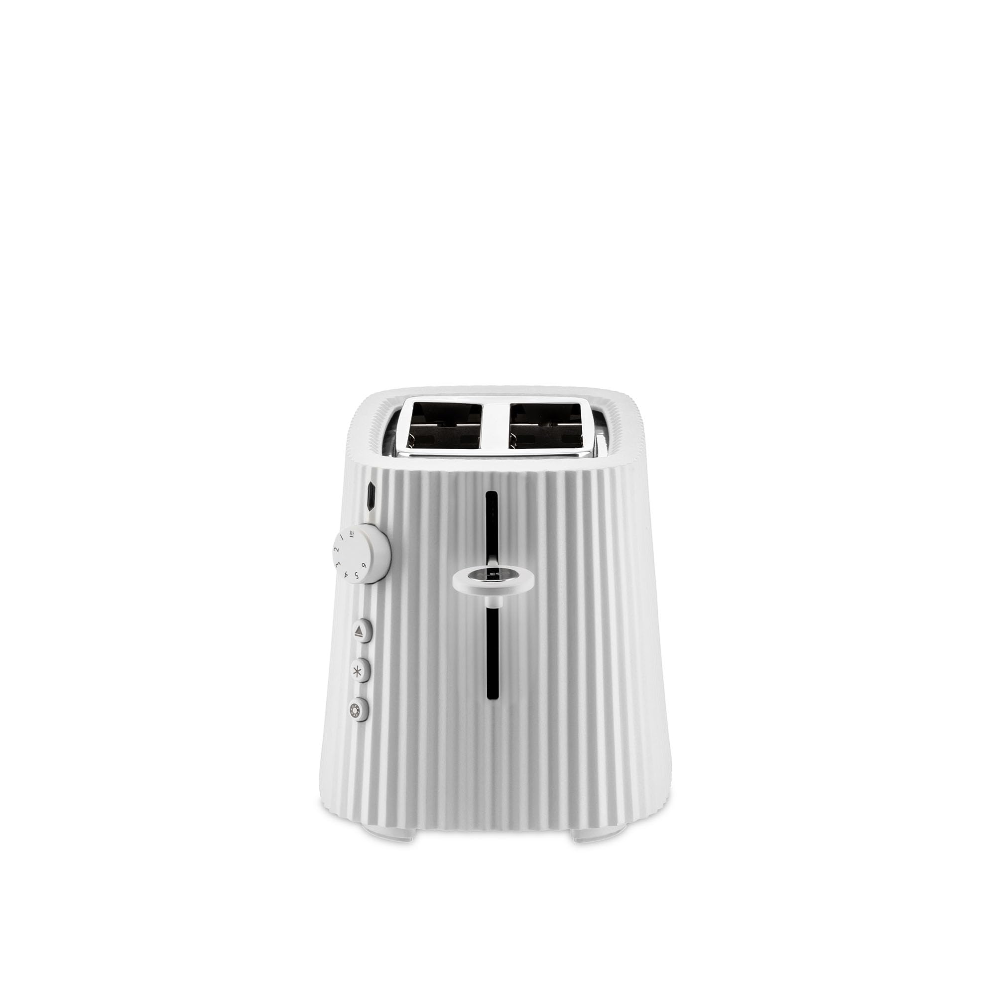 Alessi Plissé tostapane bianco resina 6 livelli doratura